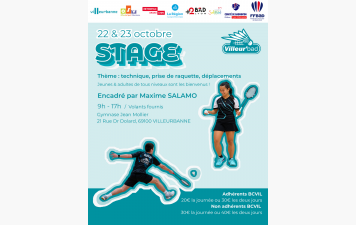 Stage de Maxime - Jeudi &amp; Vendredi 22 &amp; 23 octobre 2026